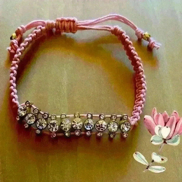 Jewelry - diamond strand on pink ties bracelet